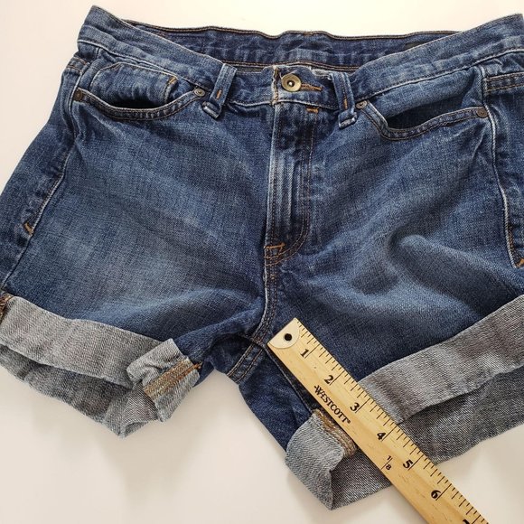 Calvin Klein Blue Jean Shorts With Rolled Hem - Picture 8 of 13
